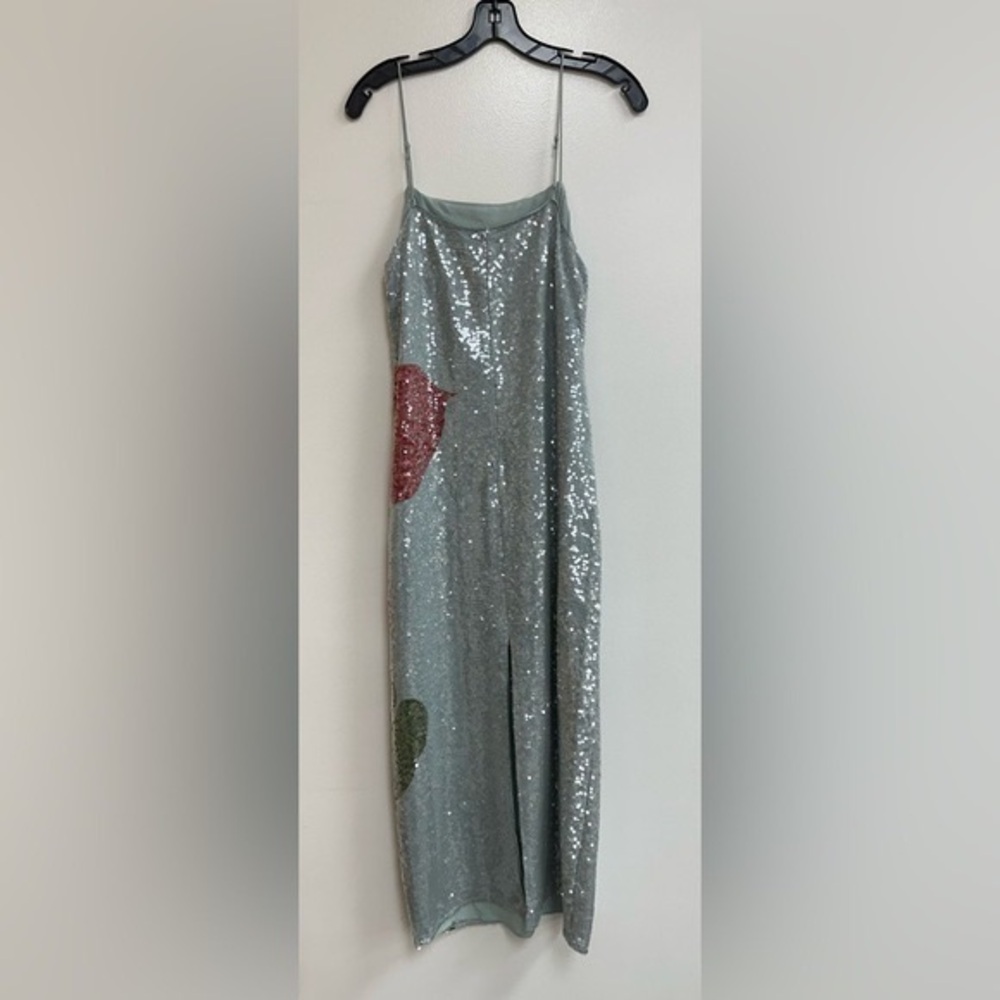 Farm Rio Anthurium Flowers Slip Dress in Blue - Picture 6 of 6